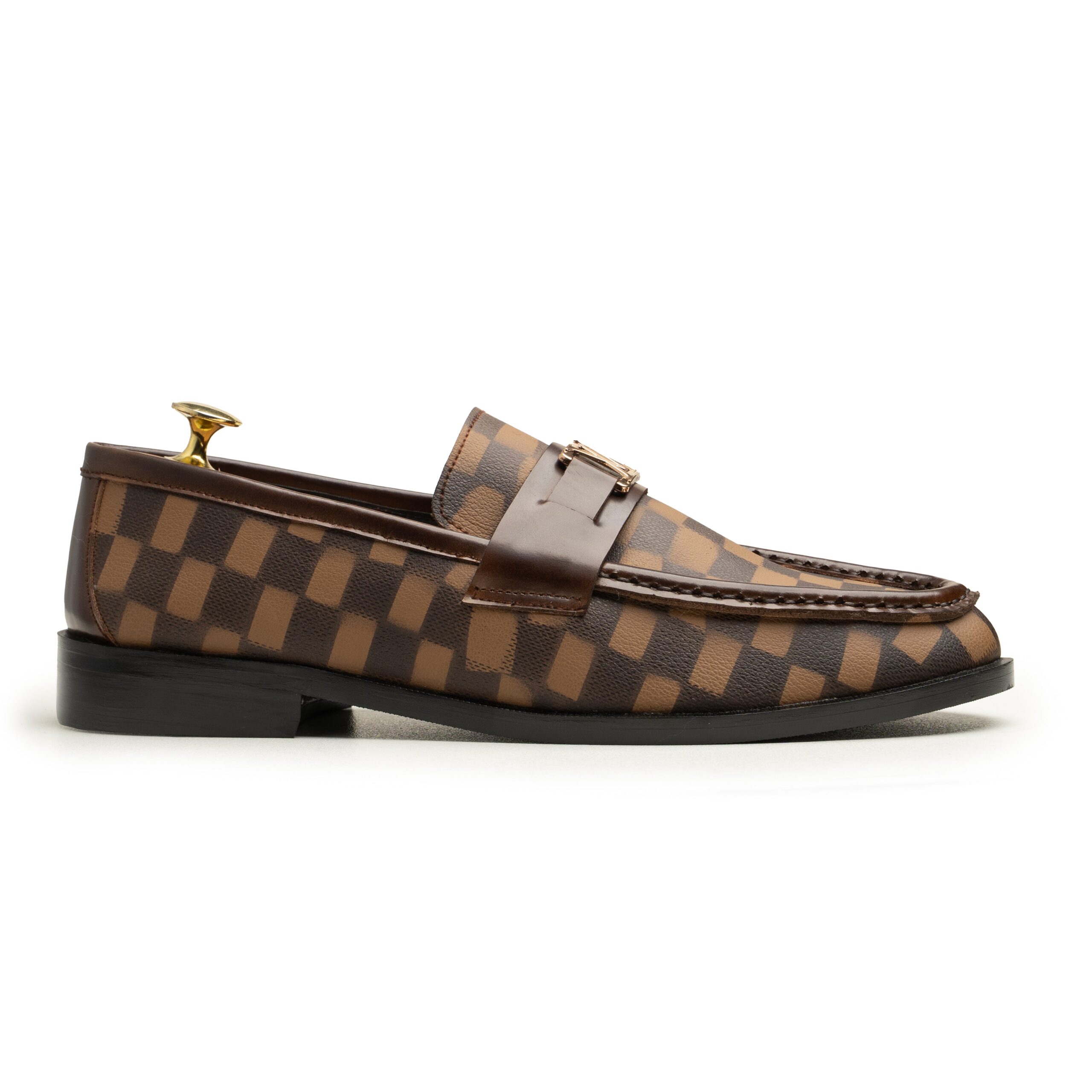 LV Check Loafers Brown - Image 3
