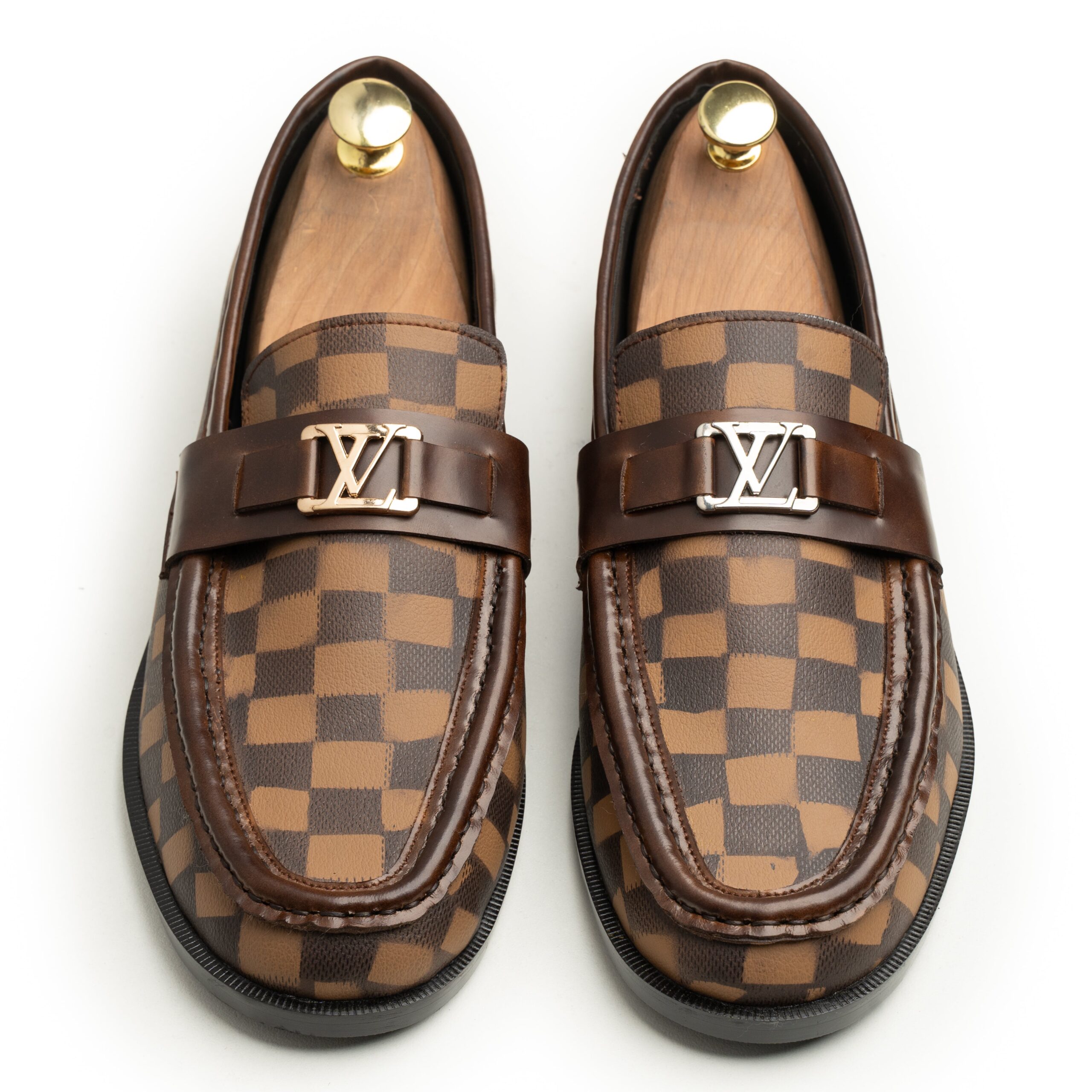 LV Check Loafers Brown